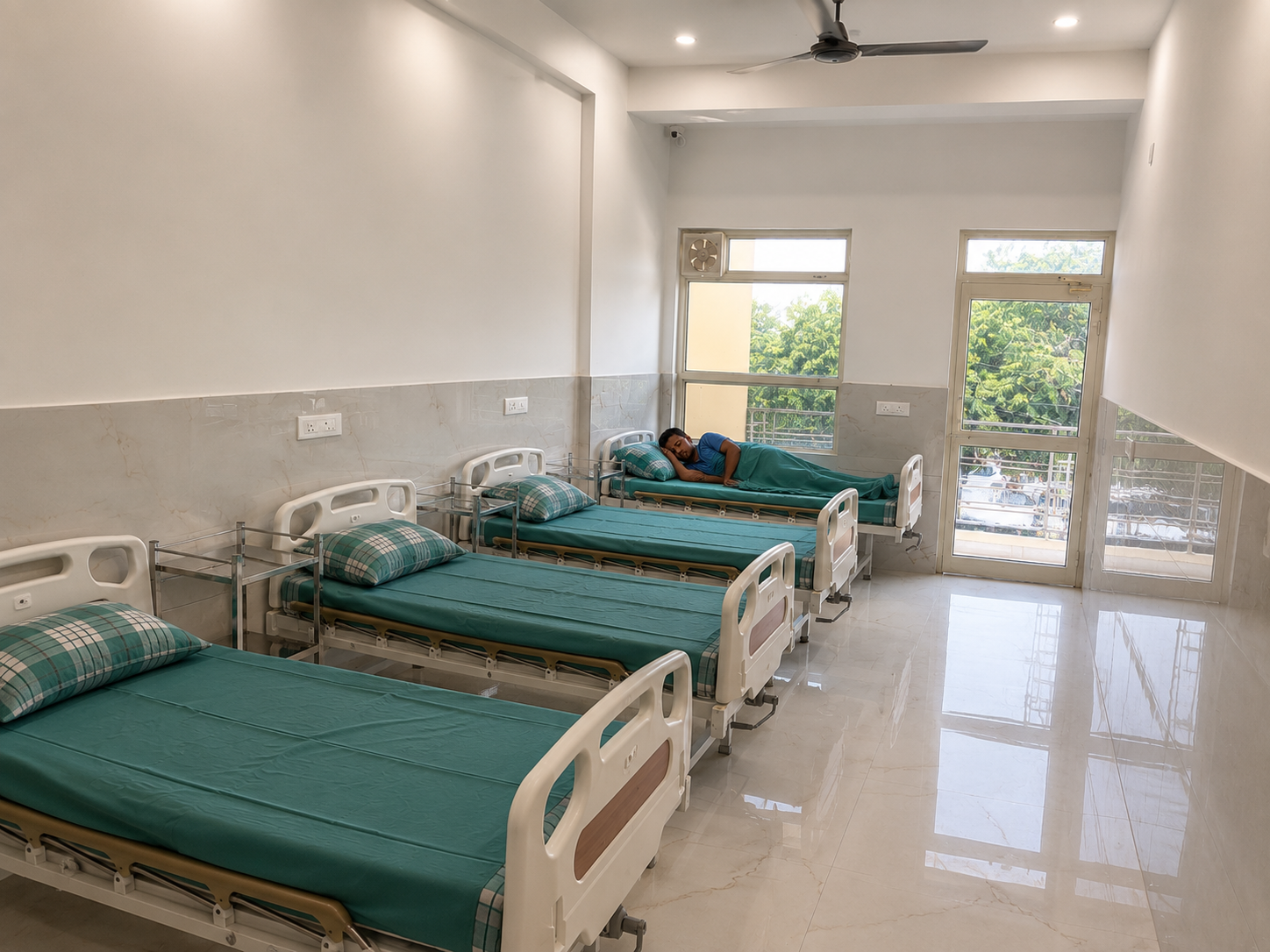 Patient ward with multiple recovery beds